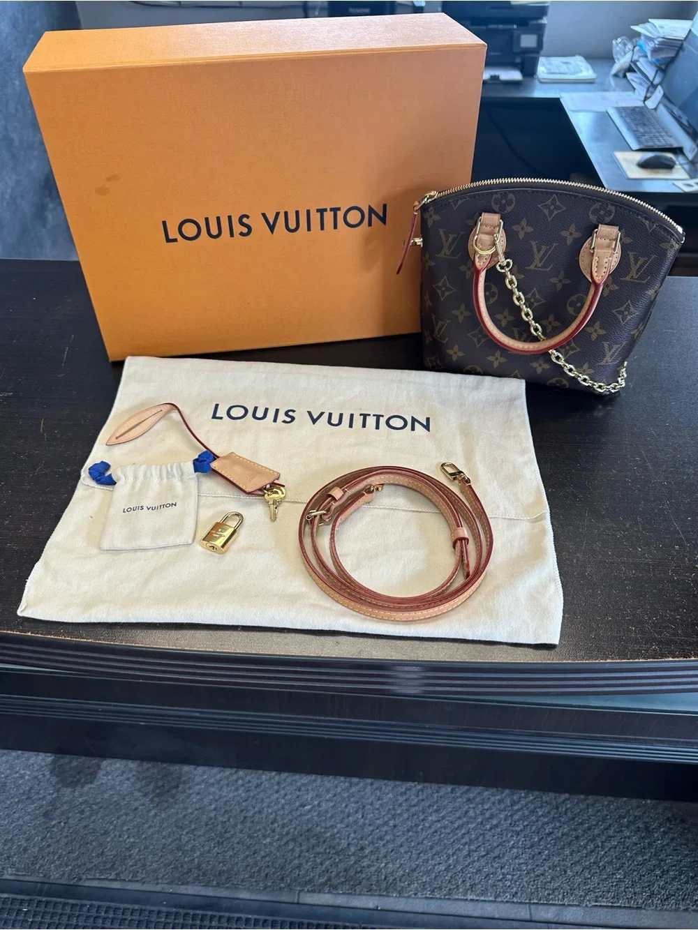Authentic Louis Vuitton Monogram Canvas Lockit BB and accessories